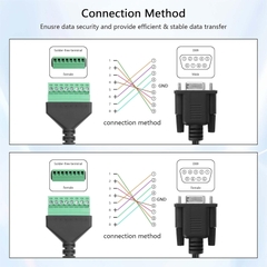 DB9 RS232 D-SUB Male Female to 8 Pin AV Screw Terminal Adapter Solderless Cable