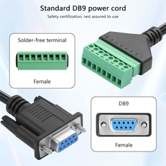 DB9 RS232 D-SUB Male Female to 8 Pin AV Screw Terminal Adapter Solderless Cable