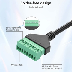 DB9 RS232 D-SUB Male Female to 8 Pin AV Screw Terminal Adapter Solderless Cable