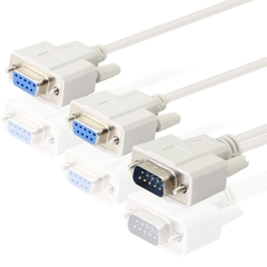 DB9 Y Splitter Cable DB9 9 Pin 1 Male to 2 Female Rs232 Serial Splitter Adapter Straight-Through Cable