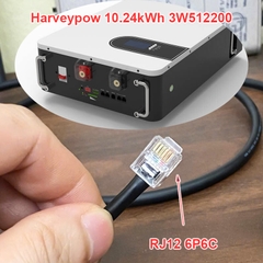Dây điều khiển lập trình BMS pin lưu trữ Harveypow 10.24kWh 3W512200 - RS232 DB9 to RJ12 6P6C for BMS