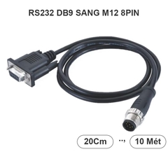 M12 8pin to DB9 RS232 Waterproof Power Industrial Cable Assembly D-Sub 9Pin Female Shielded Cable