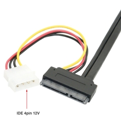 Cáp SATA sang eSATA cho ổ HDD 2.5 3.5'' DVD 5.25'' có cấp nguồn ngoài IDE 12V - eSATA to SATA cable for HDD 2.5/3.5'' with IDE 12V