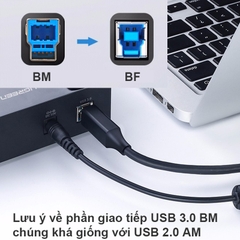 Cáp USB 3.0 AM-BM cho HDD box Docking 2 mét Ugreen US210 10372 - USB 3.0 type-A male to type-B male cable