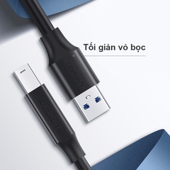 Cáp USB 3.0 AM-BM cho HDD box Docking 2 mét Ugreen US210 10372 - USB 3.0 type-A male to type-B male cable