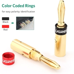 Bộ 4 chiếc Jack bắp chuối đồng mạ vàng 24K Ugreen 30513 - Banana audio jack plug