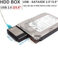 USB sang SATA IDE 2.5 3.5'' DTECH DT-8003A - Cáp đọc ổ cứng SATA ATA DVD-R 2.5/3.5''