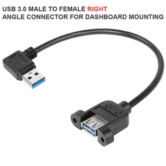 Cáp USB 3.0 đực vuông góc sang USB cái bắt vít lắp bảng điều khiển - Panel-mount USB 3.0 Cable