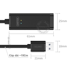USB 3.0 sang LAN gigabit Unitek Y-3470BK - USB to RJ45 adapter gigabit