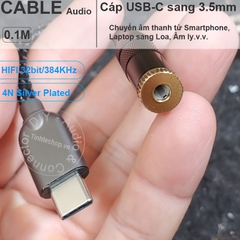 USB C sang 3.5 1 bên micro 1 bên audio 20Cm - Type-C audio cable divided into 2 3.5mm ports, one side microphone, one side HIFI audio DAC ALC5686
