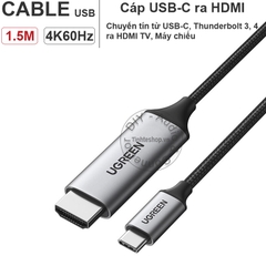 USB C ra HDMI 4K 30Hz 1.5 mét Ugreen MM121 30841 - Thunderbolt 3 to HDMI 4K@30Hz