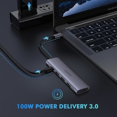Bộ chia USB-C ra 3 cổng USB 3.0 HDMI 4K USB-C PD 100W Ugreen 50209
