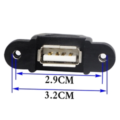 USB female connector with ear fixation XH2.54-4p white small terminal plug chassis panel extension cable