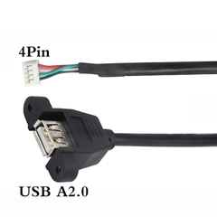 USB female connector with ear fixation XH2.54-4p white small terminal plug chassis panel extension cable