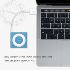 Dây USB sang 3.5 cho iPod Shuffle thế hệ 3 4 5 6 7 Gen MP3 11Cm