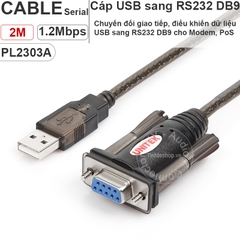 USB to RS232 cổng cái Unitek Y-105D 2 mét - Cáp USB sang COM