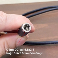 Dây nguồn USB sang cổng cái DC 5.5x2.1mm