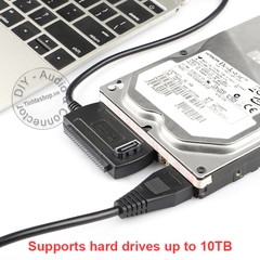 SATA IDE 2.5/3.5 sang USB 2.0 hỗ trợ nguồn ngoài 12V-2.5A - USB to SATA IDE
