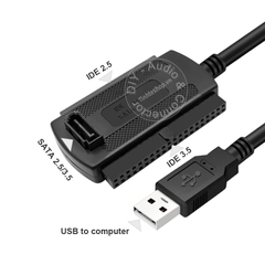 SATA IDE 2.5/3.5 sang USB 2.0 hỗ trợ nguồn ngoài 12V-2.5A - USB to SATA IDE