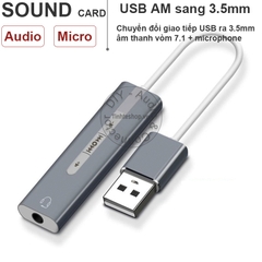 USB ra 3.5mm sound card âm thanh vòm 7.1 - USB External Sound Card 3.5mm Audio Interface Microphone Headphone