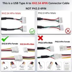 XH2.54 Motherboard Female Header Terminal to USB Cable Adapter