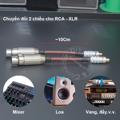 Rắc canon cái sang hoa sen cái 1 cặp 10Cm - XLR female to RCA female adapter