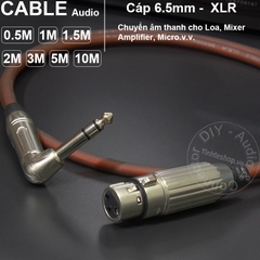 Cáp 6 ly ra canon cái DIY 0.5M đến 5M - Jack 1/4 TRS to XLR female cable