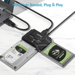 USB sang SATA IDE 2.5'' 3.5'' Unitek Y-3322A hỗ trợ ổ cứng 18TB - USB 3.0 to SATA IDE 2.5/3.5''