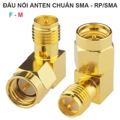 đầu nối ăng-ten chuyển đổi chuẩn SMA cái   sang RPSMA đực cái góc 90° (female – male).