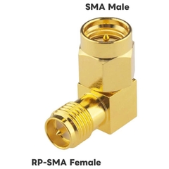 đầu nối ăng-ten chuyển đổi chuẩn SMA cái   sang RPSMA đực cái góc 90° (female – male).