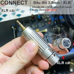 Jack canon sang 3.5 balanced cắm micro không dây cho mixer - XLR female to 1/8