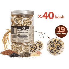 Snack gạo lứt phủ mè hạt chia GUfoods (Hũ 150g) - Topping béo bùi giòn rụm, Tiện lợi, Giàu chất xơ, Eat clean, Thuần chay