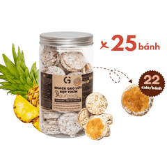 Snack gạo lứt kẹp thơm GUfoods (hũ 150g) - Chua ngọt thơm ngon, Giàu chất xơ, Snack ăn vặt healthy, Eat clean, Thuần chay
