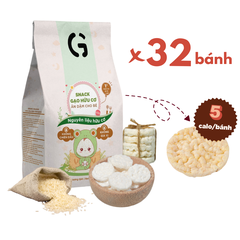 Bánh snack ăn dặm hữu cơ cho bé GUfoods (Gói 40g) - Thành phần gạo organic, Không gia vị, Dễ Tiêu hoá, Phù hợp cho bé từ 1 tuổi