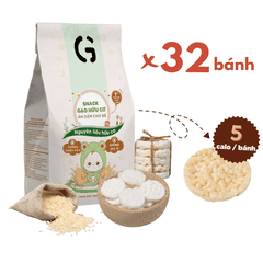Bánh snack ăn dặm hữu cơ cho bé GUfoods (Gói 40g) - Thành phần gạo organic, Không gia vị, Dễ Tiêu hoá, Phù hợp cho bé từ 1 tuổi