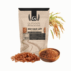 Nui gạo lứt GUfoods - Dai ngon tự nhiên, Healthy, Eat clean, Thực dưỡng, Lành mạnh, Thuần chay (túi zip 400g)