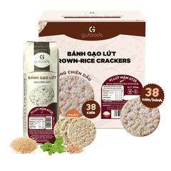 Bánh gạo lứt mầm ST25 GUfoods - Giàu chất xơ và GABA tự nhiên, Không chiên dầu, Không đường, Lành mạnh, Phù hợp Eat clean, Ăn vặt healthy, Thực dưỡng, Tập Gym, Thuần chay