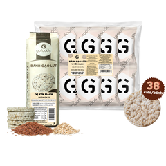 Bánh gạo lứt GUfoods vị Yến mạch - Không chiên dầu, Không đường, Lành mạnh, Phù hợp Eat clean, Ăn vặt healthy, Thực dưỡng, Tập gym, Thuần chay