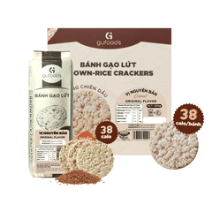 Bánh gạo lứt GUfoods vị Nguyên bản - Không chiên dầu, Không đường, Lành mạnh, Phù hợp Eat clean, Ăn vặt healthy, Thực dưỡng, Tập gym, Thuần chay