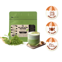 Bột Matcha trà Ôlong GUfoods (túi 50g) - Pha chế Barista, Giàu EGCG và chất chống oxy hóa, Vị umami tự nhiên, Eat clean, Healthy, Làm đẹp
