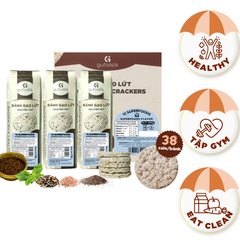 Bánh gạo lứt ăn kiêng GUfoods vị Superfoods - Không chiên dầu, Không đường, Từ gạo và ngũ cốc nguyên hạt, Lành mạnh, Phù hợp Eat clean, Ăn vặt healthy, Thực dưỡng, Tập gym, Thuần chay
