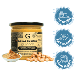 Bơ đậu phộng GUfoods - Không đường, Giàu protein thực vật, Lành mạnh, Eat clean, Healthy, Thuần chay (hũ 400g)