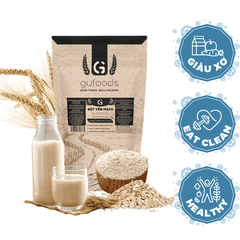 Bột Yến mạch ăn liền GUfoods - Nguyên liệu nhập khẩu, Bột đã chín, Giàu chất xơ & protein thực vật, Tốt cho sức khoẻ, Ăn kiêng, Healthy, Tập gym, Eat clean (túi zip 500g)