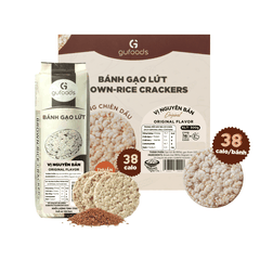 Bánh gạo lứt GUfoods vị Nguyên bản - Không chiên dầu, Không đường, Lành mạnh, Phù hợp Eat clean, Ăn vặt healthy, Thực dưỡng, Tập gym, Thuần chay