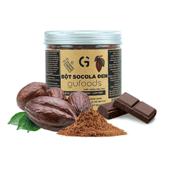 Bột socola đen nguyên chất GUfoods (hũ 150g) - Thành phần 100% bột cacao, Giàu chất chống oxy hóa, Eat clean, Pha chế healthy, Làm đẹp tự nhiên