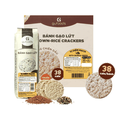 Bánh gạo lứt GUfoods vị Diêm mạch - Không chiên dầu, Không đường, Lành mạnh, Phù hợp Eat clean, Ăn vặt healthy, Thực dưỡng, Tập gym, Thuần chay
