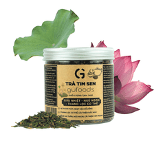 Trà tim sen nguyên chất GUfoods (hũ 140g) - Thư giãn tinh thần, Cải thiện giấc ngủ, Thanh lọc cơ thể, Thanh mát, Giải nhiệt, Tốt cho sức khỏe