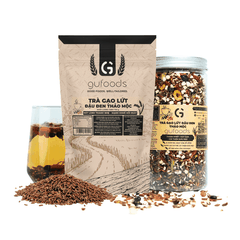 Trà gạo lứt đậu đen thảo mộc GUfoods - Thanh nhiệt, Mát gan, Hỗ trợ giấc ngủ, Healthy, Thực dưỡng, Eat clean