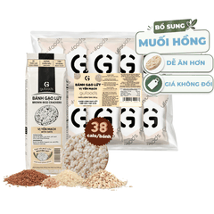 [BỔ SUNG MUỐI HỒNG] Bánh gạo lứt GUfoods vị Yến mạch - Thơm bùi tự nhiên, Giàu chất xơ, Không chiên dầu, Không đường, Lành mạnh, Phù hợp Eat clean, Tập gym, Ăn vặt healthy, Thực dưỡng, Thuần chay