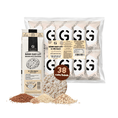 Bánh gạo lứt GUfoods vị Yến mạch - Thơm bùi tự nhiên, Giàu chất xơ, Không chiên dầu, Không đường, Lành mạnh, Phù hợp Eat clean, Tập gym, Ăn vặt healthy, Thực dưỡng, Thuần chay